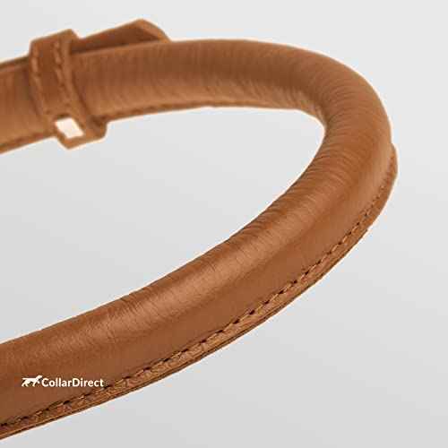 Tangle Free Rolled Leather Dog Collar (Cinnamon / XS)
