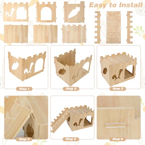 Wooden Rabbit Castle with Ramp (Rabbit Castle+Ramp)