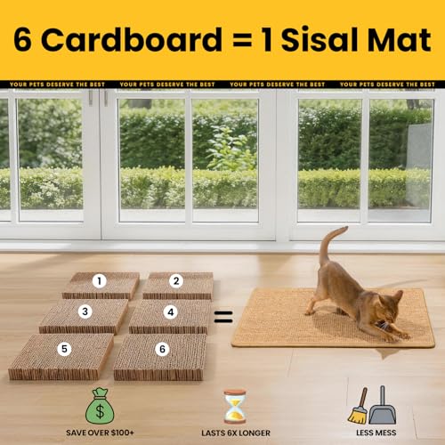 2 Pack Cat Scratching Pads (2 Pack-M (23.6'' X 15.7") / Brown)