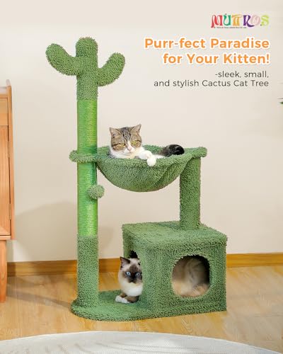 40" Cactus Cat Tree with Hammock (40" / Cactus Green)