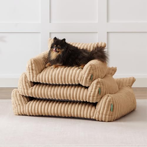 Cute Couch Bed for Pets (24.0"L x 18.0"W x 10.0"Th / Beige)