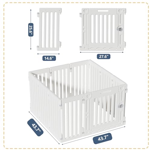 Dog Playpen with Door (White Simplicity)