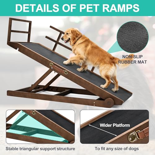 Dog Ramp for Bed & Couch (Brown / XL-for 31.4''H Bed)