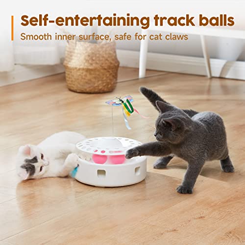 Cat Toys 3in1 Automatic Interactive Kitten Toy (White)