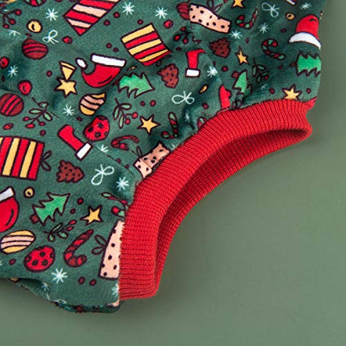 Dog Christmas Pajamas Puppy Onesies Small Dogs Soft Pjs Coat Cat Apparel Comfy Pet Clothes Outfit Doggie Bodysuit P111S (Small / A01-Xmas111)