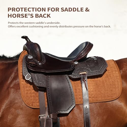 All Purpose Square Quilted Western Saddle Pad (Brown)
