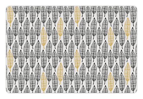 Aztec Pet Mat for Food and Water (Charcoal Yellow)