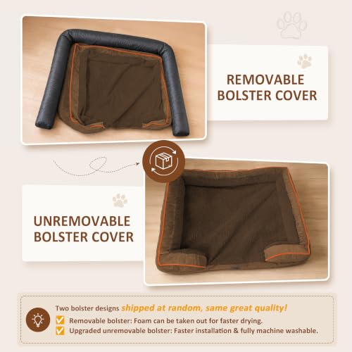 Waterproof Orthopedic Dog Beds for Extra Large Dog (45.0"L x 35.0"W x 8.5"Th / Chocolate Brown)