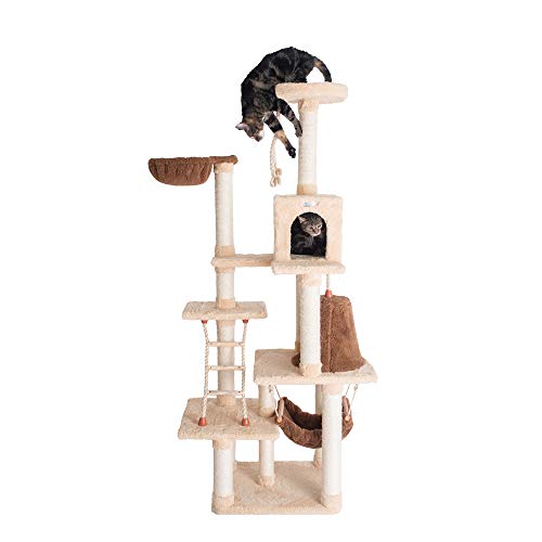 Premium Cat Tree Model X7805 (42"(L)X26"(W)X78"(H) / Goldenrod)