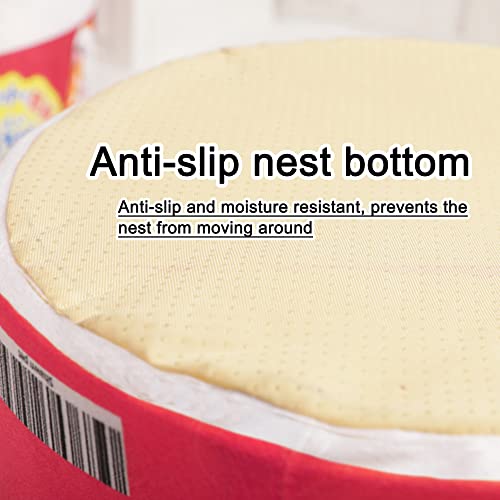 Ramen Noodle Cat Bed (23.6"L x 23.6"W x 10.2"Th / red)