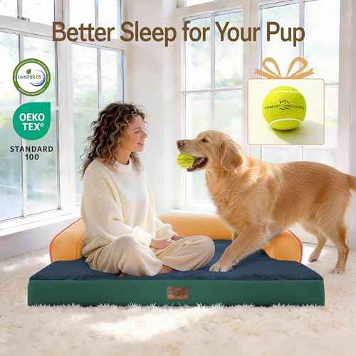 Orthopedic XL Dog Bed for Large and Extra Large Dogs (Citrus Grove / 42"L x 30"W x 7.5"Th)