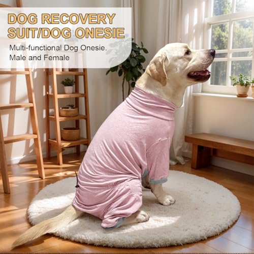 Dog Pyjamas PJS Sweater Clothes and Home Clothing Suitable for Medium to Large Breeds of Dogs (Pink / 3XL)
