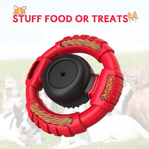Dog Toys for Aggressive Chewers Large Medium Small Breed Indestructible (Red / Medium)