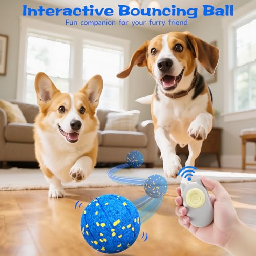 Smart Dog Ball Interactive Dog Toy with Remote Control (Blue)