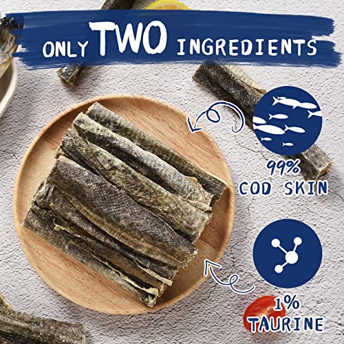 Dog Treats Cod Skins Dog Treat with Taurine (8 Ounce (Pack of 1))