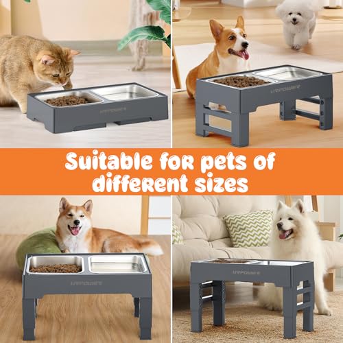 Raised Dog Bowls 4 Height Adjustable Elevated Bowl Stand