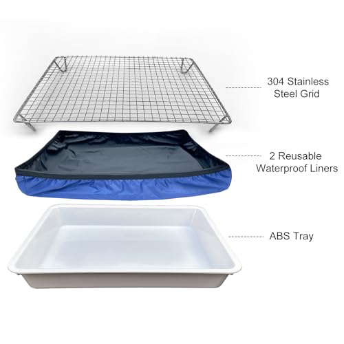 Guinea Pigs Litter Box with Stainless Steel Grid & 2 Reusable Liners