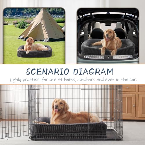 Orthopedic Dog Bed for Large Dogs Breeds (Dark Gray / 41"L x 30"W x 7.5"Th)