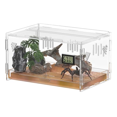 Reptile Terrariums with Temperature Hygrometer (Terrestrial--L (Tray))