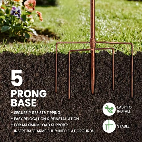 35.4" Gold Metal Bird Bath & Feeder