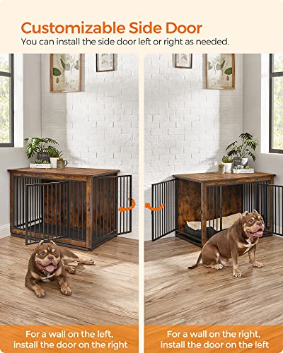 38" Dog Crate Furniture (Rustic Brown / 38.6"L x 25.6"W x 27.6"H)