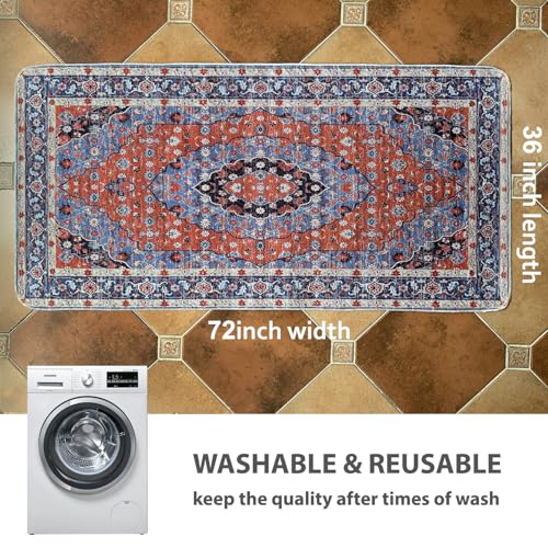 Washable Pee Pads for Dogs (36x72 Inch (Pack of 2) / Red/Floral)