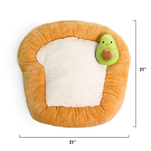Soft Plush Small Cute and Cozy Food Dog Cat Bed (Avocado Toast)