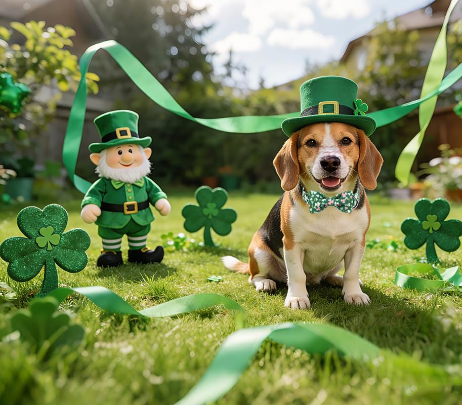 St. Patrick Dog Collars with Bow tie (G&P Clover / Small (Pack of 1))