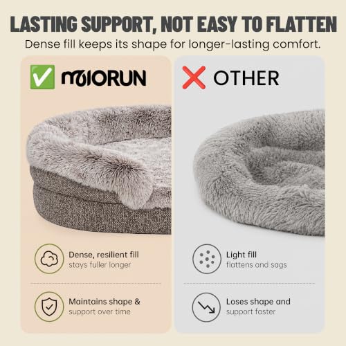 Fluffy Orthopedic Dog Beds Large Sized Dog (Sand / M(36", UP to 50lbs))
