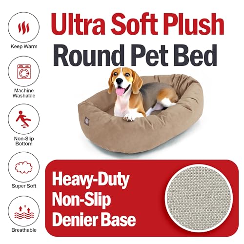 Suede Shredded Memory Foam Mix Calming Dog Bed Washable (Stone)