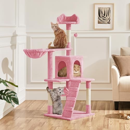 Cat Tree Tower for Indoor Kitten (Pink)