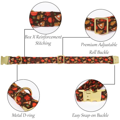 Halloween Dog Collar with Sailor Bow (Pumpkin Pie(Sailor Bow) / X-Large (Pack of 1))