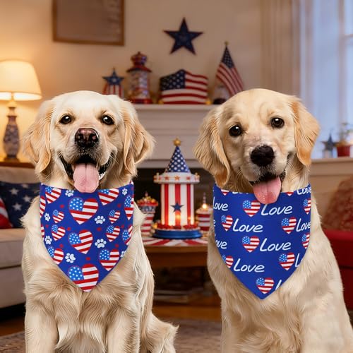 4th of July Dog Bandanas Small 3PCS (Independence-26 / Small)