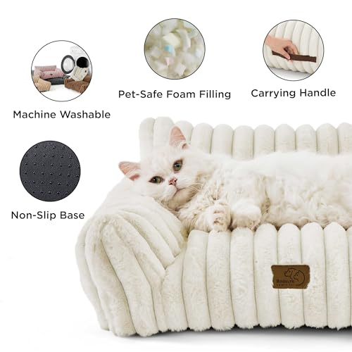 ComfyFleece® Shown on TV Cute Dog Couch for Medium Dogs (36x27x10" / Cream)