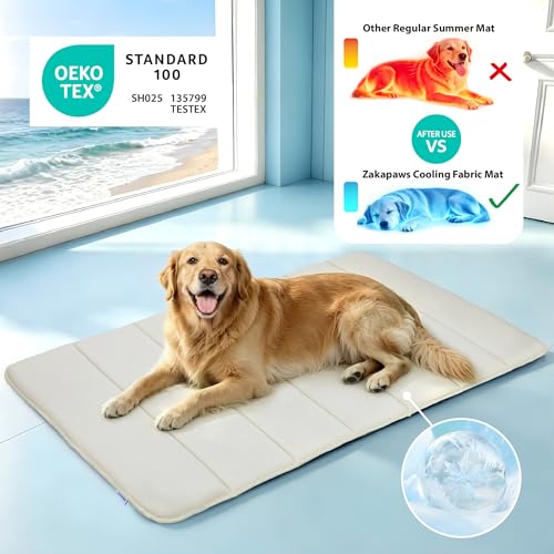 Dog Cooling Mat for Large Dogs (Dark Beige / 41"L x 27"W x 0.8"H)
