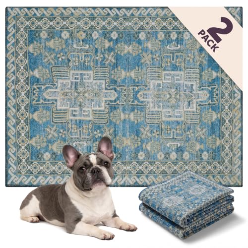 Lovewag Reusable Washable Dog Pee Pads (Blue Mesa / 28x41 inches (Pack of 2))