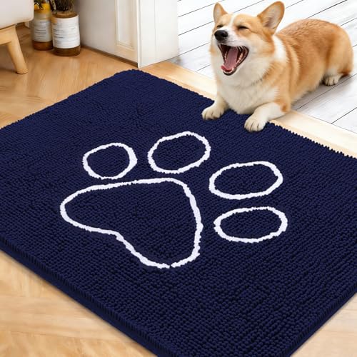 Dog Door Mat for Muddy Paws 40x32 (Navy Blue / 40" X 32")