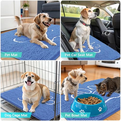 Dog Door Mat for Muddy Paws 36x24 (Cornflower Blue / 36" X 24")