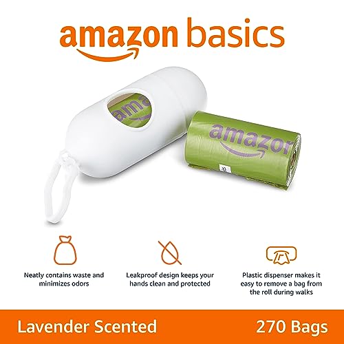 Premium Leak Proof Dog Poop Bags with Dispenser and Leash Clip (270 Bags)
