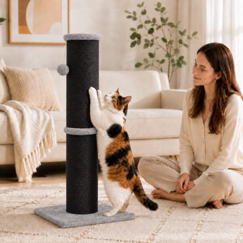 32 Inch Tall Cat Scratching Post (X-Large / Black)