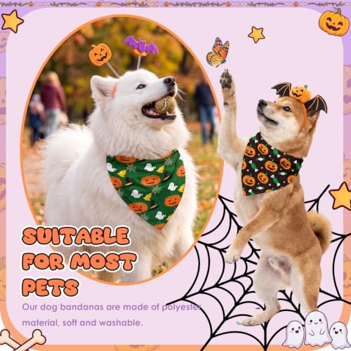 50 Pcs Halloween Dog Bandanas Bulk (25.6 x 17.7 x 17.7 Inch / Halloween)