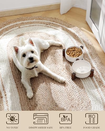 Cat and Dog Bowl Set (Five-leaf Grass+Honeycomb / 2 Cups)
