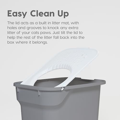 Large Top Entry Cat Litter Box (Top Entry / Gray)