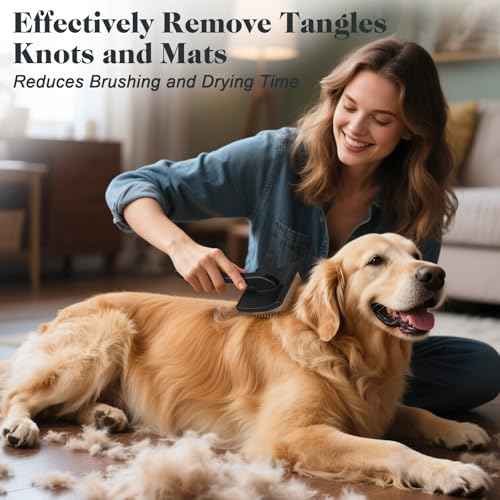 2PCS Slicker Brush for Dogs & Pet Comb (Black / Large)
