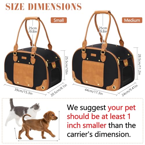 Dog Carrier Purse (17.3"L x 9.4"W x 11.2"H / Nylon Black)