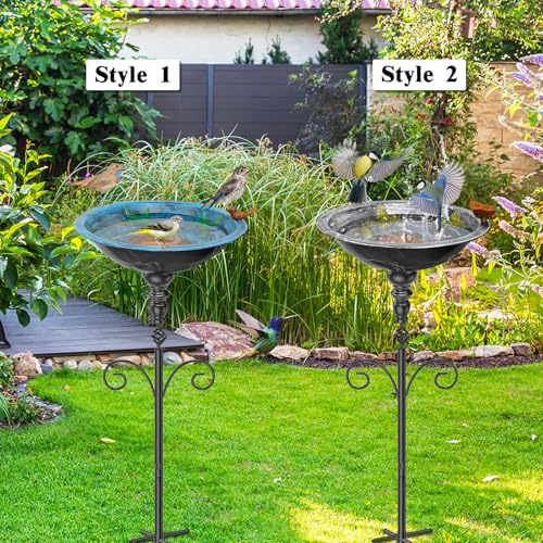 35In Tall Bird Bath for Outside (Retro Blue)