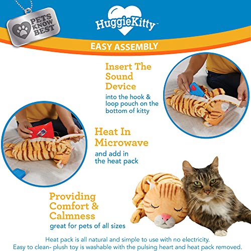 HuggieKitty Comfort Purring Companion with Heartbeat Sleep Aide for Cats & Kittens (Orange)