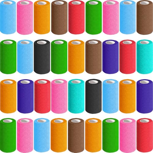 36 Pack Self Adhesive Bandage Wrap (Multi-colored)