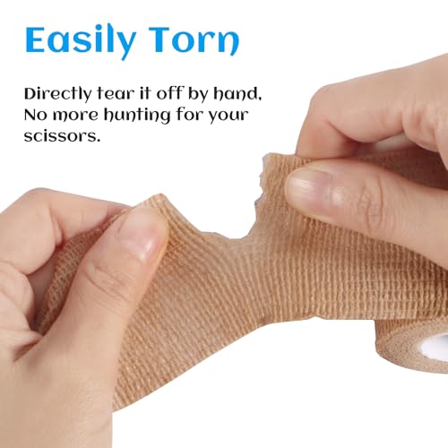 36 Rolls Elastic Self Adhesive Bandage Wrap 2 Inch (2 Inch-36 Count Brown)