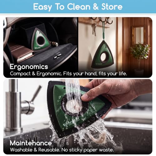 Mini Pet Hair Remover for Car Detailing Dog Hair Tool Brush (Forest Green)